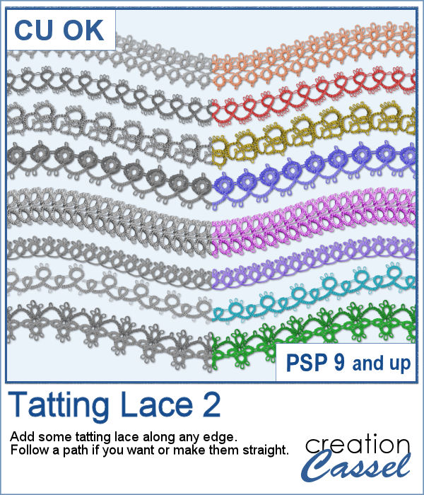 Tatting lace picture tubes for PaintShop Pro