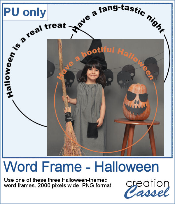Halloween word frame in png format