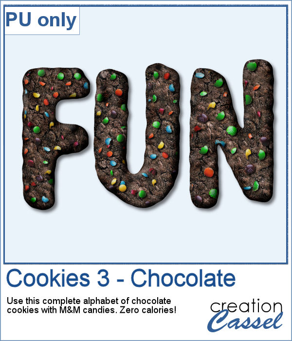 Chocolate cookie alphabet in png format