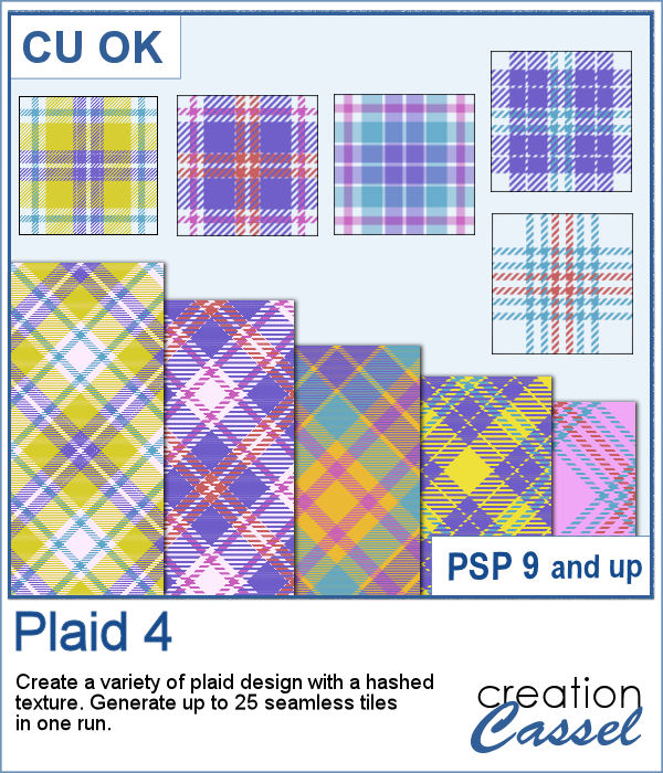Plaid design script for PaintShop Pro