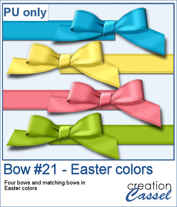 Ribbons and matching bows in PNG format