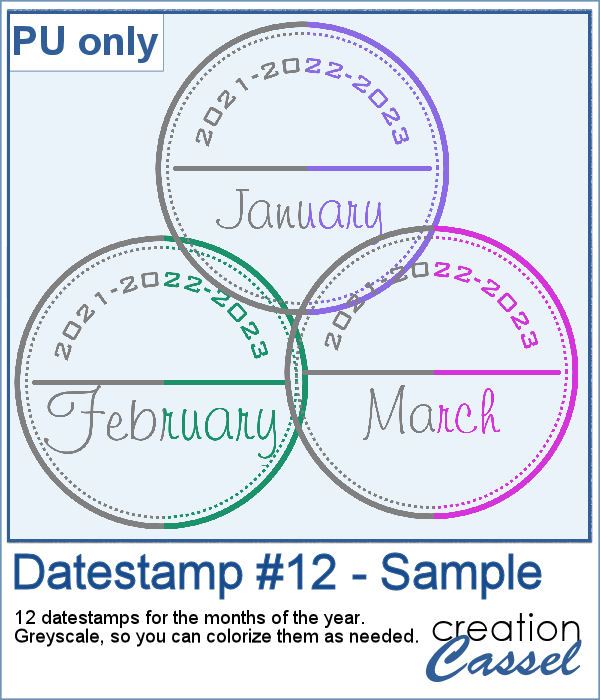 Datestamps for the months in PNG format