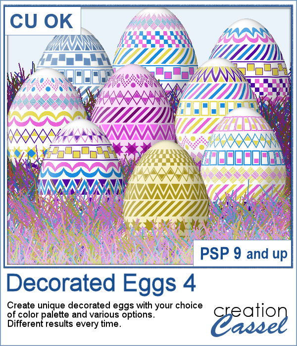 Decorated Easter Eggs script for PaintShop Pro