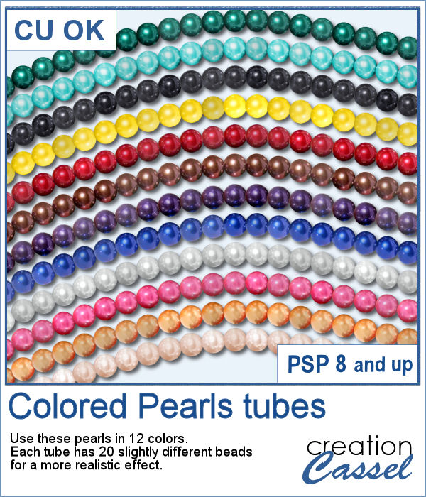 Colored pearls picture tubes for PaintShop Pro