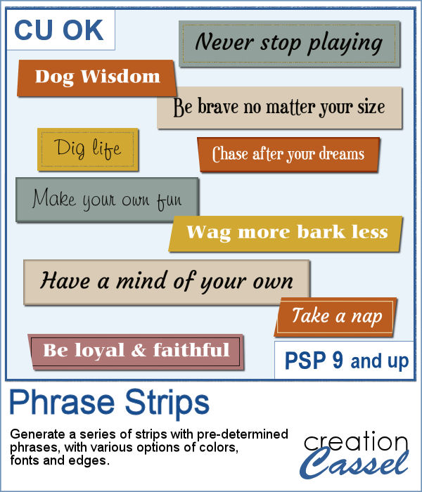 Phrase strips script for PaintShop Pro