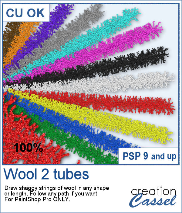 Shaggy Wool picture tubes for PaintShop Pro