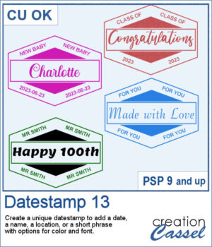 Datestamp script for PaintShop Pro