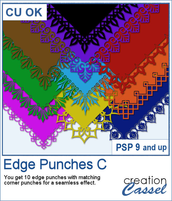 Edge and corner punch for PaintShop Pro