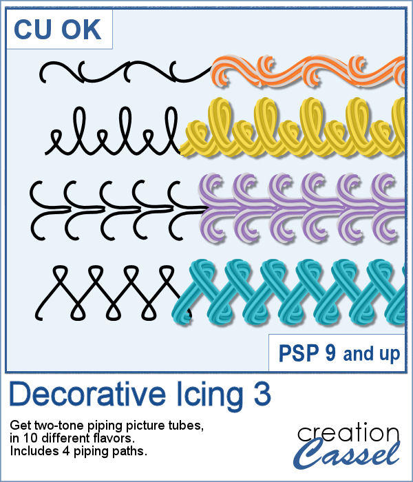 Decorative Icing picture tubes for PaintShop Pro
