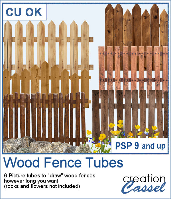 Wood Fence Picture tube for PaintShop Pro