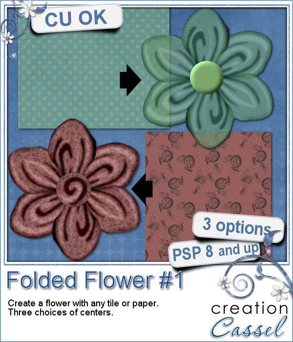 Folded flower #1 - PSP script - Cliquez sur l'image pour la fermer