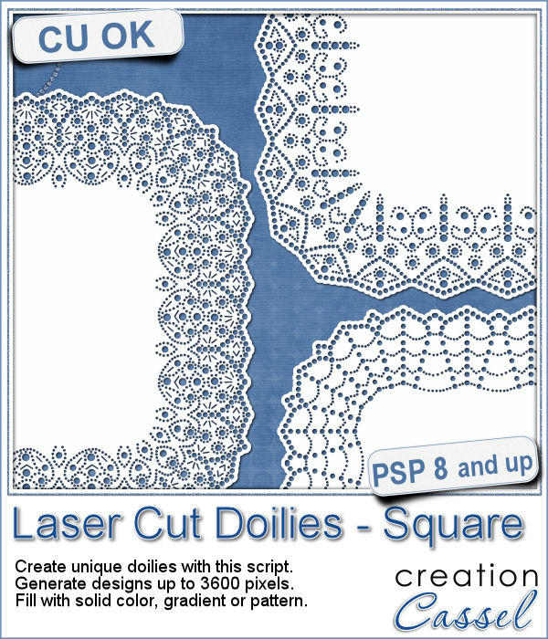 Laser Cut Doilies - Square - PSP Script - Click Image to Close