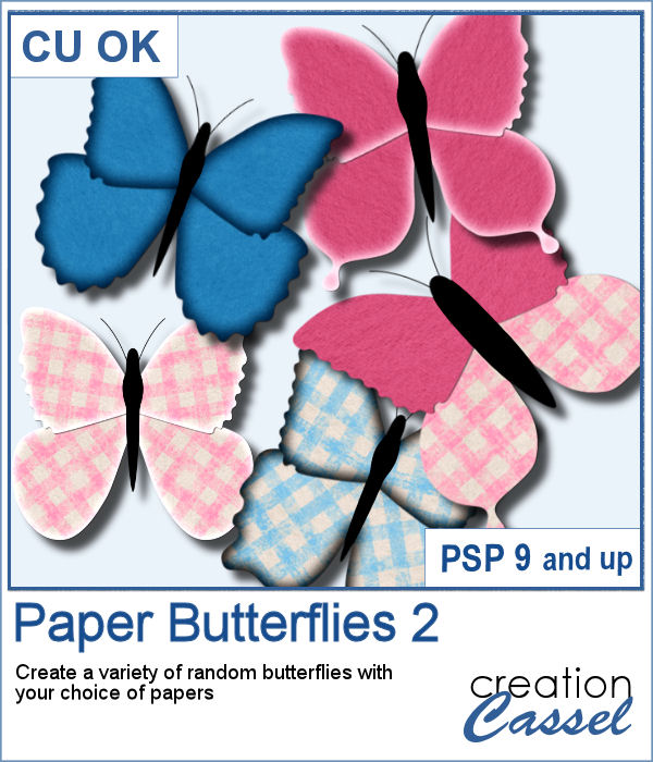 Papillons en papier 2 - Script PSP - Cliquez sur l'image pour la fermer