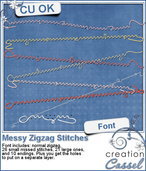 Messy ZigZag Stitch - Font