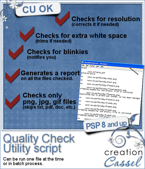 Quality Check Utility - PSP script - Click Image to Close